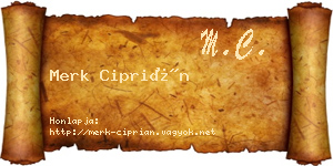 Merk Ciprián névjegykártya